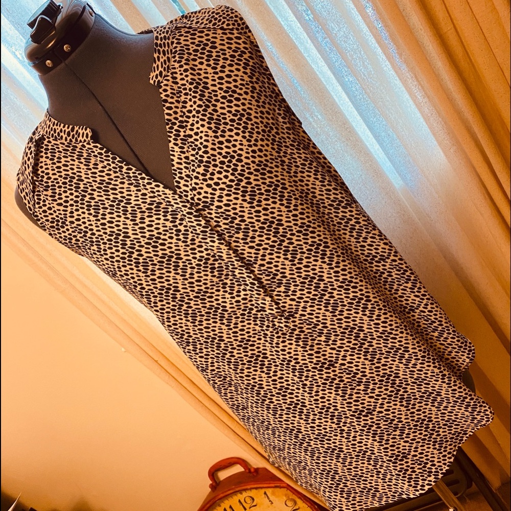 Navy and Cream sleeveless Tunic
